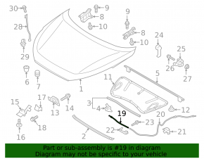 Трос открытия замка капота передняя часть Hyundai Tucson 16-21