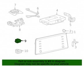 Микрофон в потолке Lexus RX350 RX450h 20-22 с серой накладкой
