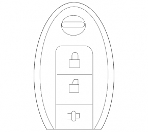 Ключ smart key на 3 кнопки Nissan Leaf 11-12