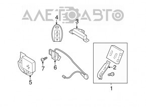 Ключ smart key на 3 кнопки Nissan Leaf 11-12