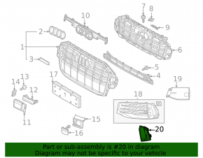 Grilă bară față dreapta pentru Audi Q7 20-24, argintiu