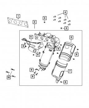 Коллектор выпускной с катализатором Jeep Compass 19-22 2.4 Zero Evap