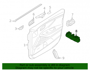 Comandă ridicare geam stânga față Hyundai Santa FE 19-23 neagră, 2 auto, siguranță copii, ornamente cromate
