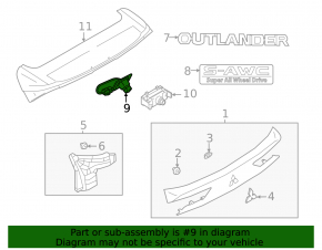Камера заднего вида Mitsubishi Outlander 22-26