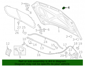 Отбойник крышки багажника левый Audi A4 B8 13-16 рест