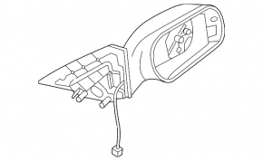 Зеркало боковое левое в сборе Mazda6 03-08 3 пина, белое