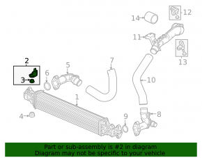 Подушка радиатора верхняя правая Honda Civic XI FE/FL 22-26 1.5T метал + резина