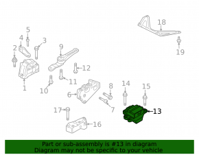Подушка двигателя левая VW Passat b8 16-19 USA 3.6