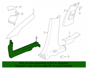 Ornament prag ușă, față dreapta, interior, Chevrolet Equinox EV 24-26, negru