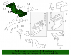 Патрубок турбины Mercedes W166 ML 12-16 3.0d, с расходомерами ДМРВ