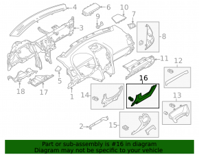 Накладка колени водителя Ford Explorer 16-19 черн