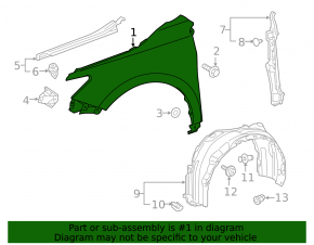 Крыло переднее левое Toyota Camry v55 15-17 usa