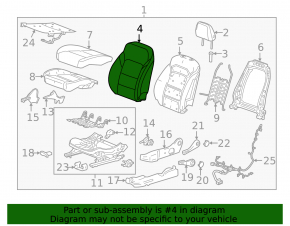 Водительское сидение Chevrolet Cruze 16- без airbag, ткань черн