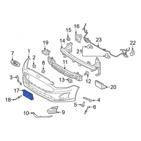 Площадка переднего номера Ford Fusion mk5 19-20