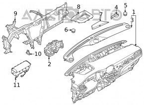 Торпедо передняя панель с AIRBAG Ford Escape MK4 20-22 под кнопку, 2 динамика