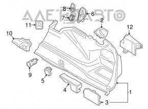 Ornament arc dreapta BMW 5 G30 17-23 negru, lipsește mufă