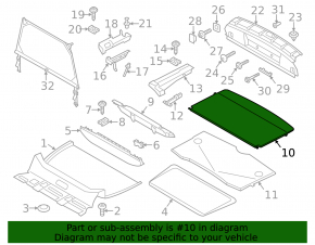 Пол багажника Mini Cooper Countryman R60 10-16 черный
