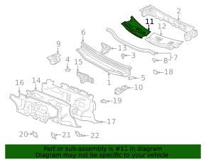 Решетка дворников левая пластик Lexus RX300 98-03