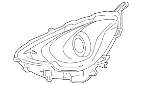 Фара передняя правая Toyota Prius C 15-17 LED