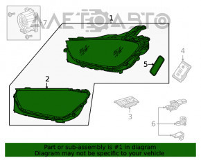 Фара передняя левая в сборе Mercedes W167 GLE 350 450 20-23 Multibeam LED с уплотнителем