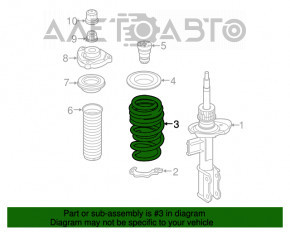 Arcul elicoidal frontal stânga Mercedes CLA 14-19 rigiditate 2 dorințe