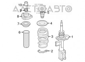 Arcul elicoidal frontal stânga Mercedes CLA 14-19 rigiditate 2 dorințe