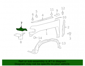 Suport aripă față stânga pentru Toyota FJ Cruiser 2007-2014