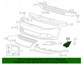 Крепление переднего бампера правое VW Jetta 11-14 USA
