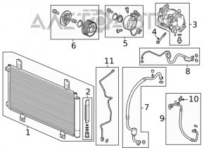 Радиатор кондиционера конденсер Honda Civic XI FE/FL 22-26 1.5T, 2.0T