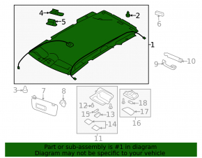 Обшивка потолка Subaru Forester 14-16 SJ без люка, серая