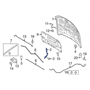 Петля капота правая Ford Mustang mk6 15-17
