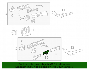Suport frontal lonjeron stânga față Toyota Avalon 19-22