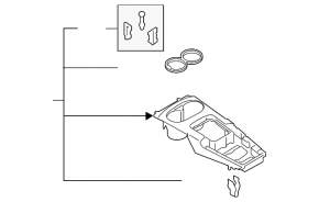 Накладка центральной консоли с подстаканниками Audi A3 8V 15-20