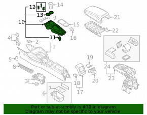 Накладка центральной консоли с подстаканниками Audi A3 8V 15-20