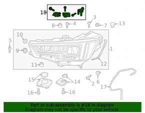 Комплект крепление фары верхнее левое Audi B9 17-19