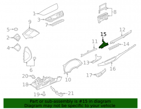 Вставка передней панели водительская правая Audi Q7 16-19 черный глянец, сломано крепление