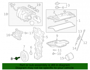 Болт шкива коленвала Toyota Sienna 23-26 A25AFXS 2.5