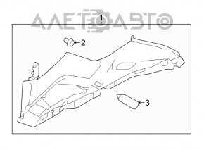 Накладка задней стойки правая верхняя Subaru Impreza 5d 17-23 черн