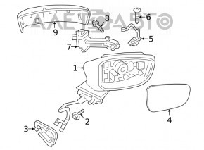 Зеркальный элемент правый Mazda 6 17-21 подогрев, BSM