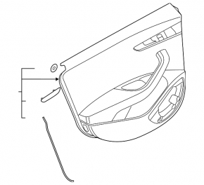 Capacul ușii, cartela din față dreapta Audi A5 F5 17-19 5D piele neagră Bang and Olufsen