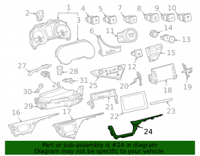 Husă centrală bord Toyota Camry v70 21-24