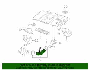 Воздуховод VW Jetta 11-14 USA 2.5
