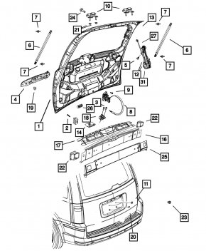 Привод двери багажника Dodge Grand Caravan 11-13 электро