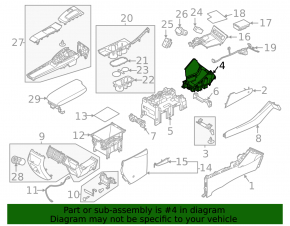 Ornamente consolă centrală față Hyundai Sonata 2020-23, parte inferioară, Coreea