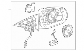Зеркало боковое левое в сборе Mercedes C-class W205 15-21 поворотник, подогрев, автозатемнение, BSM