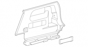 Ornamente arc spate stânga negru pentru Mercedes H247 GLA 20-23