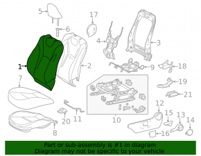 Водительское сидение Toyota Prius 50 19-22 без airbag, ткань, черно-серое, механическое, без подголовника, под химчистку