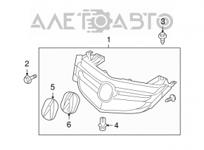 Решетка радиатора grill Acura MDX 07-08