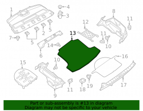 Пол багажника Nissan Altima 13-14 черн