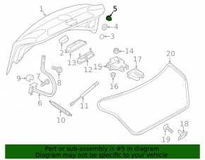 Отбойник капота левый VW CC 08-17